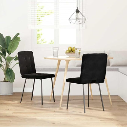 Black Velvet Dining Chairs Set of 2 Modern Accent Chairs with 242 lbs Capacity 21.3 x 17.7 x 32.7 in for Dining Room Kitchen Living Room Bedroom
