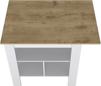 Modern Dining Table Expandable with and Kitchen Island Counter Console Living Room Sturdy Stable Easy Clean Luxury Adjustable,White