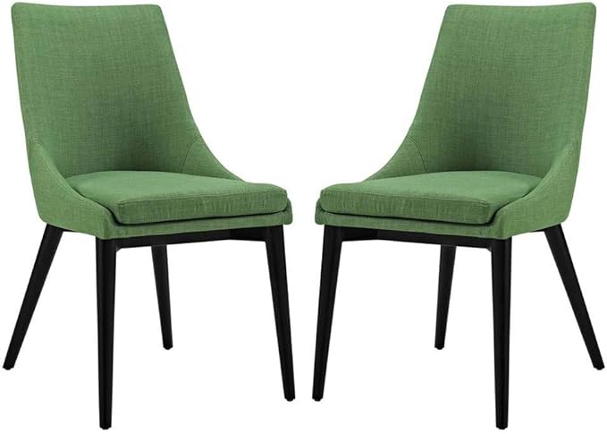 Modway Viscount Dining Side Chair Fabric Set of 2, Kelly Green