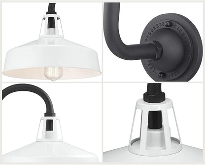 Progress Lighting Cedar Springs Collection 1-Light Farmhouse Outdoor Extra-Large Wall Lantern Light White