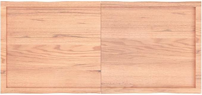 Light Brown Solid Oak Tabletop 55.1" x 23.6" Adjustable Height Foldable Wood Countertop for Dining, Crafting, Home Office Rustic & Modern Spaces