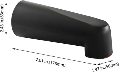 SENTO Slip On Oil Bronze Universal Heavy Durable Metal Bathroom Tub Spout Without Diverter, Heavy Duty Metal Bathtub Faucet Without Shower Diverter - 7 Inches 1/2" Copper Pipe, Oil-Rubbed Bronze
