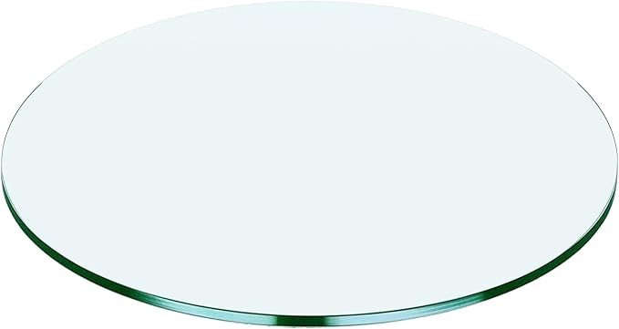 18" Round Tempered Glass Table Top, Clear Surface Flat Polished Edge for Furniture Protection Patio Dining Coffee End Tables (18 inch)