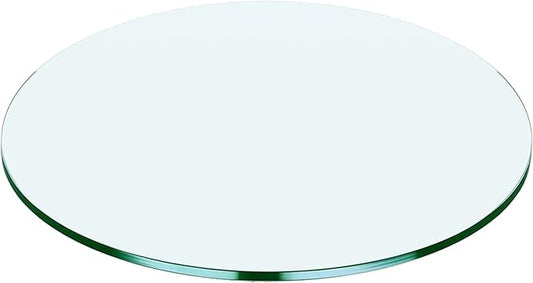 18" Round Tempered Glass Table Top, Clear Surface Flat Polished Edge for Furniture Protection Patio Dining Coffee End Tables (18 inch)