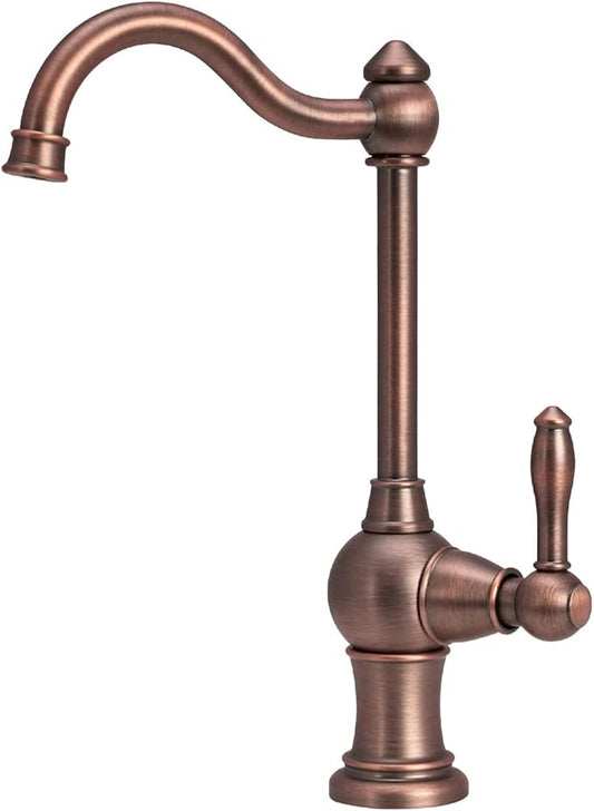 Akicon Brass Kitchen Faucet Drinking Water, Fits Most RO Units or Filtration Systems, Non-Air Gap, Cold Water Only (Antique Bronze)