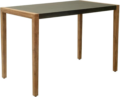 HomeStock Gray Counter Table - Acacia Wood Dining Table - Modern Kitchen Island