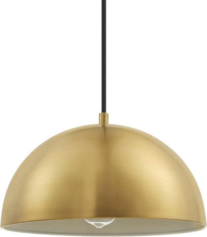 Globe Electric 65826 Hazel 1-Light Pendant Lighting, Matte Brass, Bulb Not Included