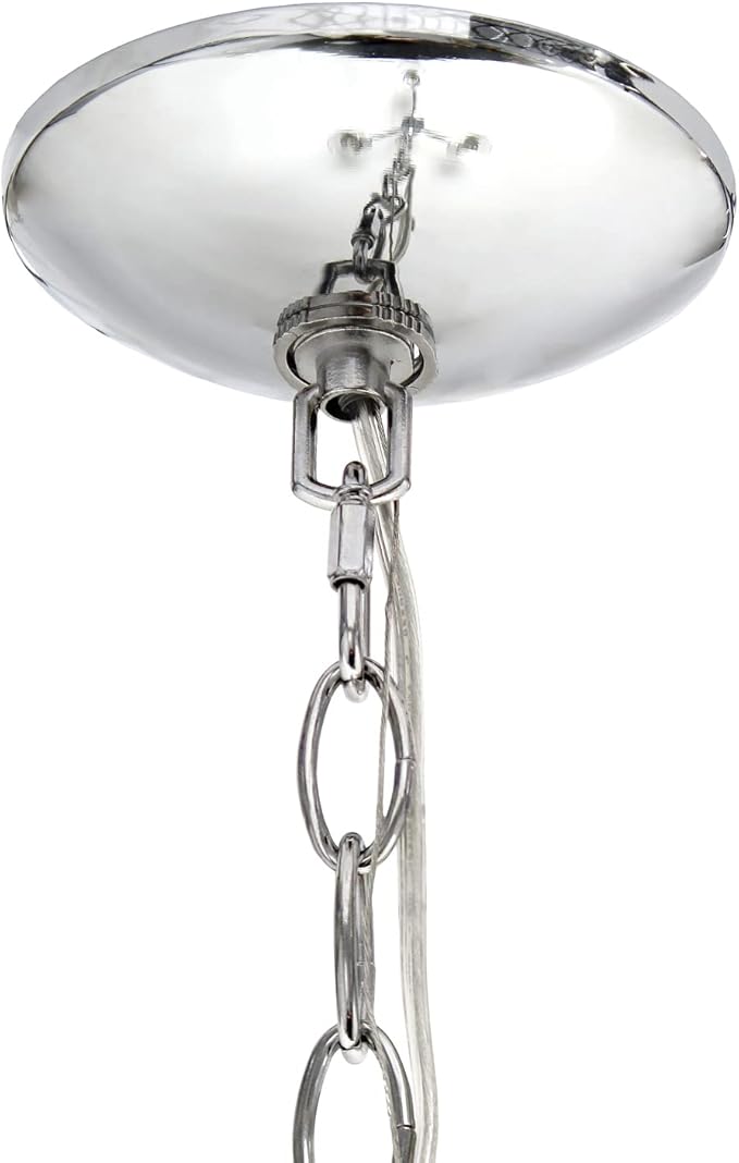 Elegant Designs PT1018-CHR 15" Traditional Vintage Modern Industrial 3-Light Metal and Clear Glass Kitchen Island Foyer Hallway Living Room Den Dining Room Hanging Pendant Chandelier, Chrome