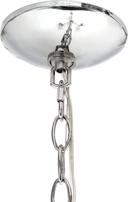 Elegant Designs PT1018-CHR 15" Traditional Vintage Modern Industrial 3-Light Metal and Clear Glass Kitchen Island Foyer Hallway Living Room Den Dining Room Hanging Pendant Chandelier, Chrome