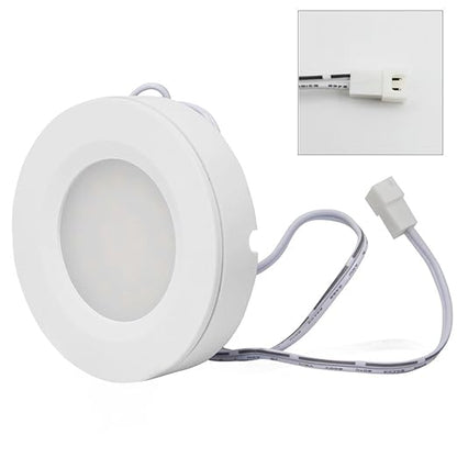 LED Under Cabinet Lighting Kit - 2Watt Warm White LED Puck Lights with UL-Listed Power Adapter for Closet, Kitchen Cabinet, Under Counter Lighting (Surface & Recessed Mount), 3Pcs