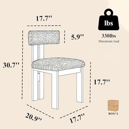 Mid Century Modern Dining Chairs Set of 4 Upholstered Linen Fabric Dinner Chair with Curved Backrest Wood Legs Farmhouse Dinning Room Chairs for Bedroom Living Room Kitchen Orange Floral Chenille