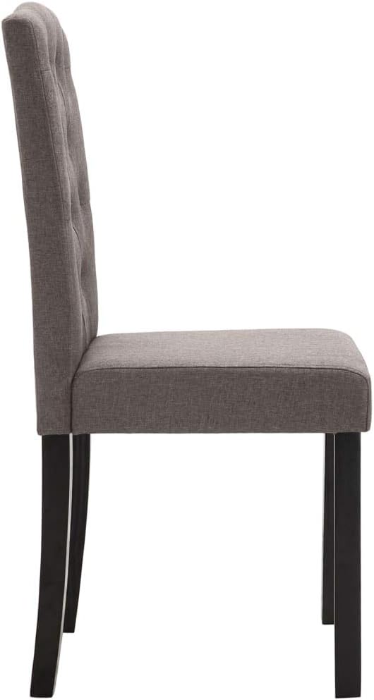 Set of 4 Taupe Fabric Dining Chairs with Rubber Wood Frame 8 x 6.5 x 14.7 in Ergonomic Modern Farmhouse Seating for Kitchen Dining Room Living Room