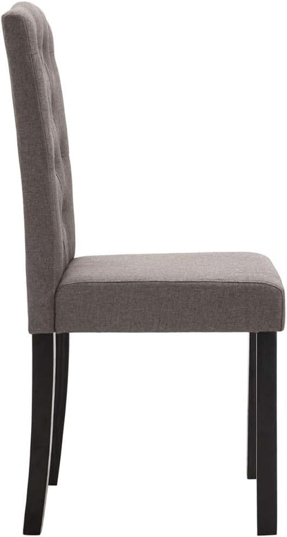 4pc Taupe Fabric Dining Chairs Set with Rubber Wood Frame, Soft Upholstered Kitchen Chairs for Dining Room, Farmhouse Style Comfortable Seating Furniture, Easy Assembly