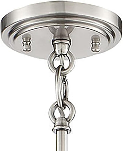 Minka Lavery 4010-280 Country Estates Pendant, 1-Light, 60 Total Watts, 6.5-in H x 12.5-in W, Sun Faded Wood with Brushed ickel