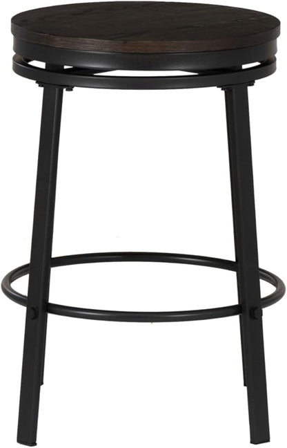 Powell Mikka Black and Brown Five Piece Round Counter Height Dining Pub Set with Swivel Seats