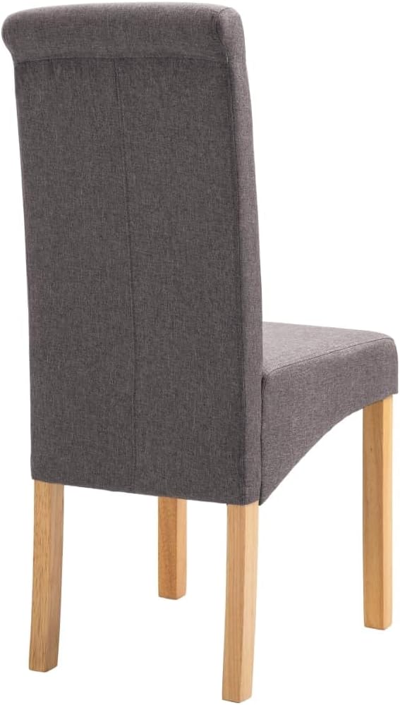 Modern Dining Chairs Set of 2 Taupe Fabric Upholstered Accent Chairs with Wooden Frame for Kitchen Living Room Furniture, Comfortable Farmhouse Style Seating