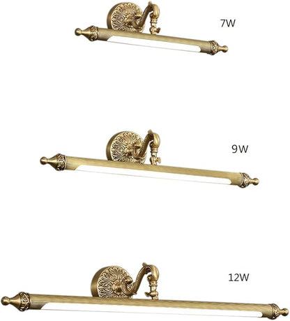 Aiwen LED Vanity Light Fixture 12W 27.95 inch Bath Vanity Lights with PC Lamp Shade Retro Artwork Picture Lighs Wall Sconces for Dressing Bathroom Lighting 3 Color Temperature