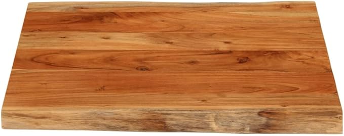 Rustic Acacia Wood Small Square Table Top 15.7x15.7x1.5 in Live Edge Solid Wood Tabletop for Butcher Block Standing Desk Side Coffee Bar Counter