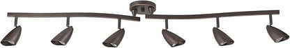 Globe Electric 59376 Grayson 6-Light Adjustable S-Shape Track Lighting, Bronze Color, Oil Rubbed Finish