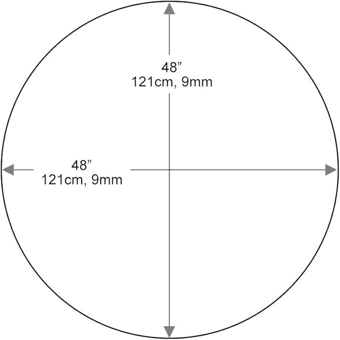 Dulles Glass 48 inch Round Glass Table Top - Tempered - 1/2" Thick Glass Surface, Safe Flat Polished, Multipurpose for Dining Table, Patio, Coffee and End Table