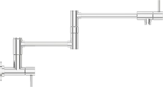 Pfister Lita Pot Filler Kitchen Faucet, 2-Handle, Wall Mounted, Single Hole, Polished Chrome Finish, GT533PFC
