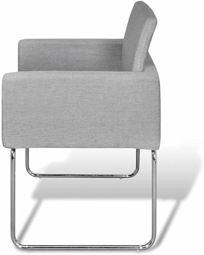 Dining Chairs Set of 2 Modern Gray Fabric Side Chairs with Square Armrests 22x23x34 in Compact for Kitchen Dining Room Living Room