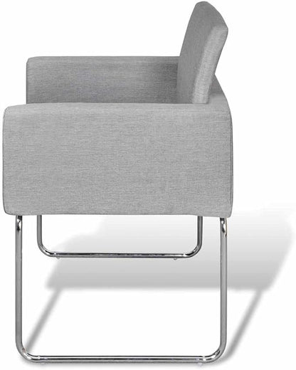 Dining Chairs Set of 2 Modern Gray Fabric Side Chairs with Square Armrests 22x23x34 in Compact for Kitchen Dining Room Living Room