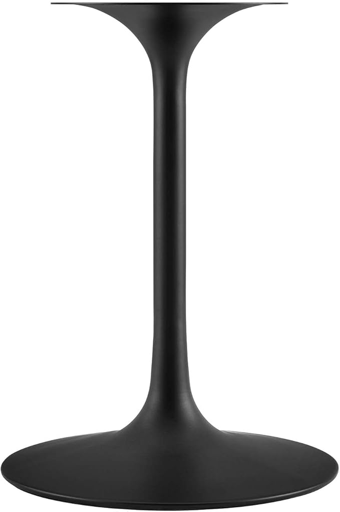 Modway Lippa 36" Round Wood Dining Table, White Top, Black Base