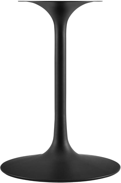 Modway Lippa 36" Round Wood Dining Table, White Top, Black Base