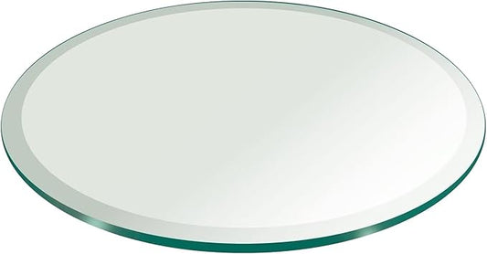 36" Inch Round Glass Table Top 1/4" Thick Tempered Beveled Edge by Fab Glass and Mirror