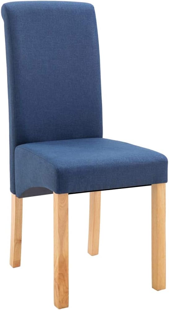 Modern Dining Chairs Set of 4 Blue Fabric Upholstered Wooden Frame Accent Chairs for Dining Room Kitchen Living Room Farmhouse Furniture