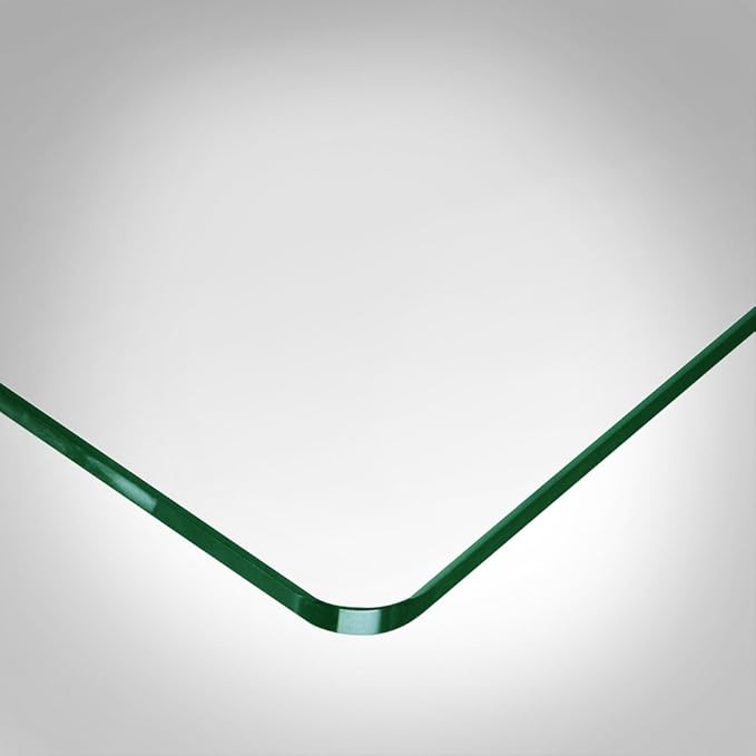Dulles Glass 24 inch Square Glass Table Top - Tempered - 3/8" Thick Glass Surface, Safe Flat Polished, Radius Corners, Multipurpose for Dining Table, Patio, Coffee and End Table