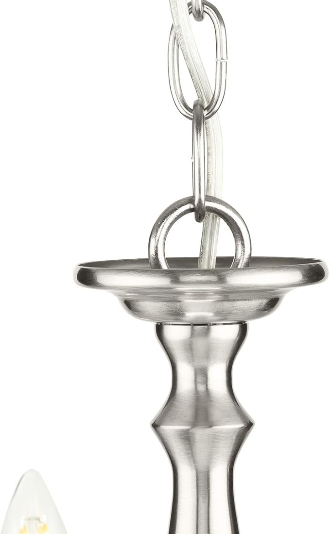 Progress Lighting 5-Light Candles Traditional Chandelier Light, Indoor, P4009-09, Brushed Nickel