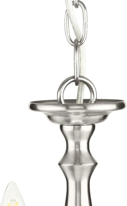 Progress Lighting 5-Light Candles Traditional Chandelier Light, Indoor, P4009-09, Brushed Nickel