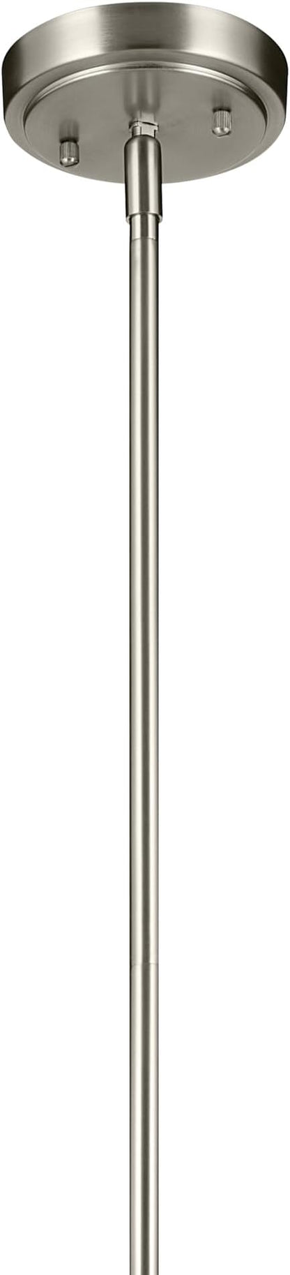 Everly 17.75" 1-Light Bell Pendant with Clear Seeded Glass in Brushed Nickel, for a Kitchen Island, Dining Nook, or Home Bar, (17.75" x 8.75") 42047NICS