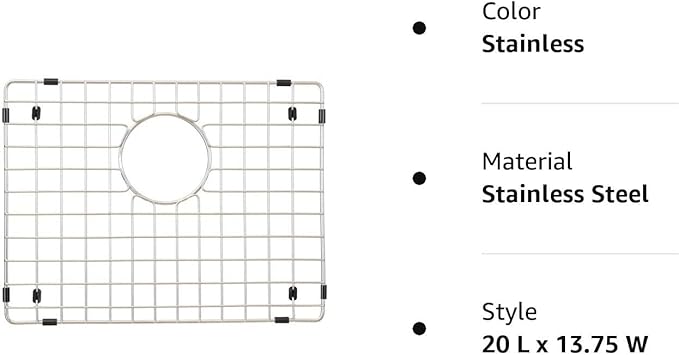 Starstar Sinks Protector Stainless Steel Kitchen Sink Bottom Grid, Rack (20 L x 13.75 W)