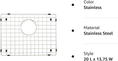 Starstar Sinks Protector Stainless Steel Kitchen Sink Bottom Grid, Rack (20 L x 13.75 W)