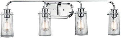 KICHLER Braelyn 44" 4 Light Vanity Light with Clear Seeded Glass Chrome