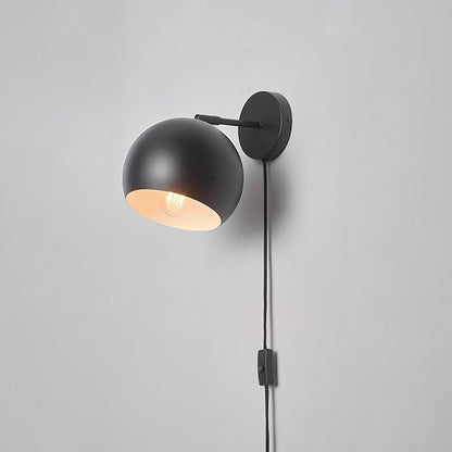 Globe Electric 52076 Molly 1-Light Plug-in or Hardwire Wall Sconce, Matte Black