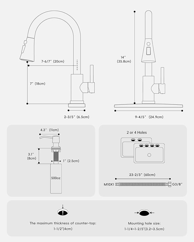 Touchless Kitchen Sink Faucet with Pull Down Sprayer, Motion Sensor Touch on Faucets for Kitchen Sink, 360° Swivel Spout, Brushed Nickel