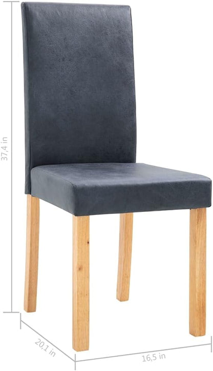 Gray Faux Suede Leather Dining Chairs Set of 4 Modern Comfortable Chairs for Kitchen Dining Room Decor