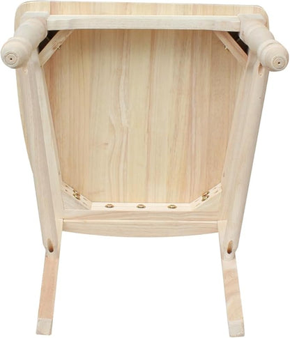 International Concepts Maine Ladderback Chairs, Solid Parawood, Unfinished (Set of 2)