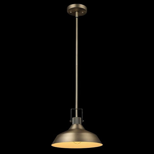 GLOBE Electric 65475 1-Light Pendant Light Fixture, Matte Brass, Textured Socket, Dining Room Fixture, Kitchen Island Lighting, Living Room Pendant Light, Hanging Lights for Bedroom