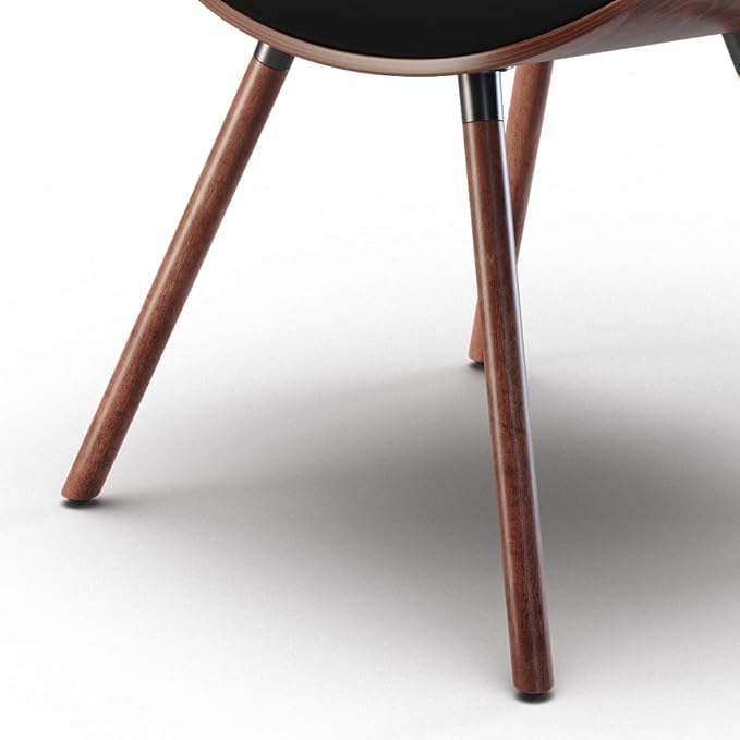 SIMPLIHOME Marana Dining Chairs - Upholstered Bentwood Back and Vegan Leather Kitchen Chair in Black, Mid-Century Modern Dining Room or Kitchen Seating with Contoured Seat and Beech Wood Base