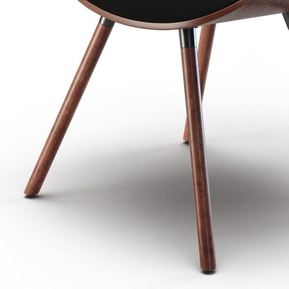 SIMPLIHOME Marana Dining Chairs - Upholstered Bentwood Back and Vegan Leather Kitchen Chair in Black, Mid-Century Modern Dining Room or Kitchen Seating with Contoured Seat and Beech Wood Base