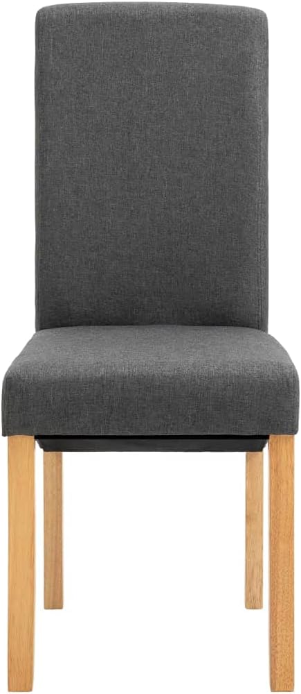 Set of 4 Gray Dining Chairs 16.5 x 21.5 x 37.8 in Modern Fabric Upholstered Kitchen Chairs with Solid Wood Legs Ergonomic Back Support Compact for Dining Room Living Room Home Office