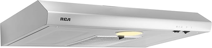 RCA R-RHUCC30SSS 30 in. Century Collection Ductless Under Cabinet Range Hood, Reusable Filter, Rocker Switch, Light, Stainless Steel