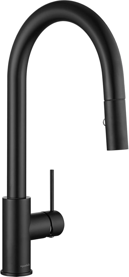 AguaStella AS60MB Matte Black Kitchen Sink Faucet with Pull Down Sprayer Single Handle