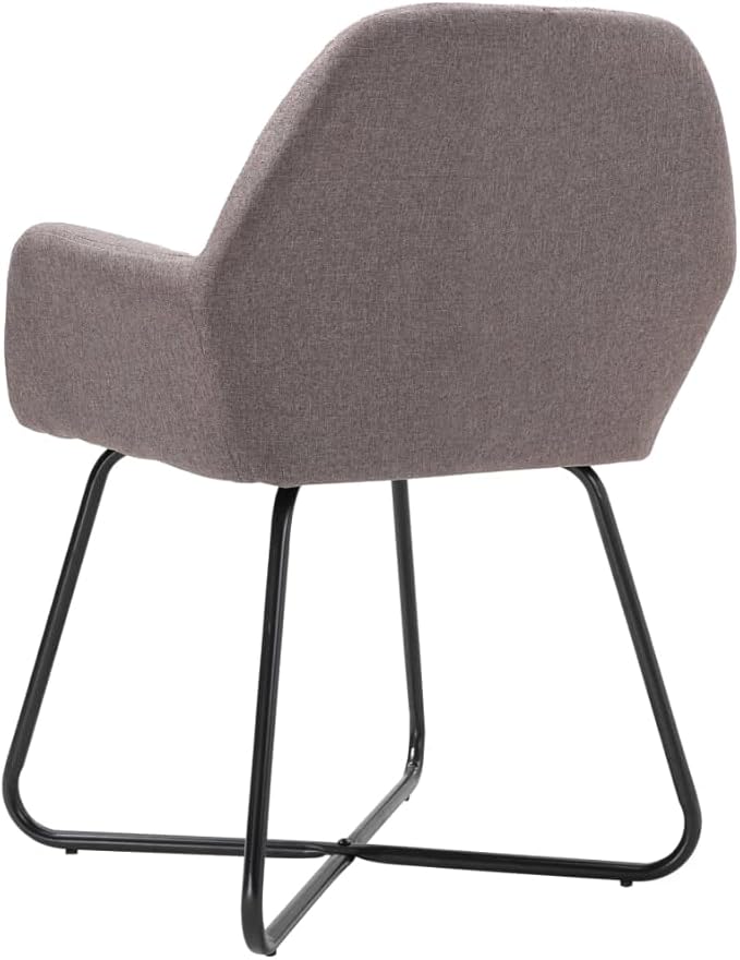 Modern Taupe Fabric Dining Chairs Set of 2 with Steel Legs, Comfortable Accent Chairs for Kitchen Dining Room Living Room Furniture, Soft Seating with Ergonomic Design