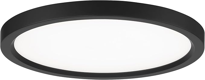Minka Lavery 715-66A-L Vantage LED Flush Mount, 1-Light, 30 Total Watts, 15-in H x 1-in W, Coal Black